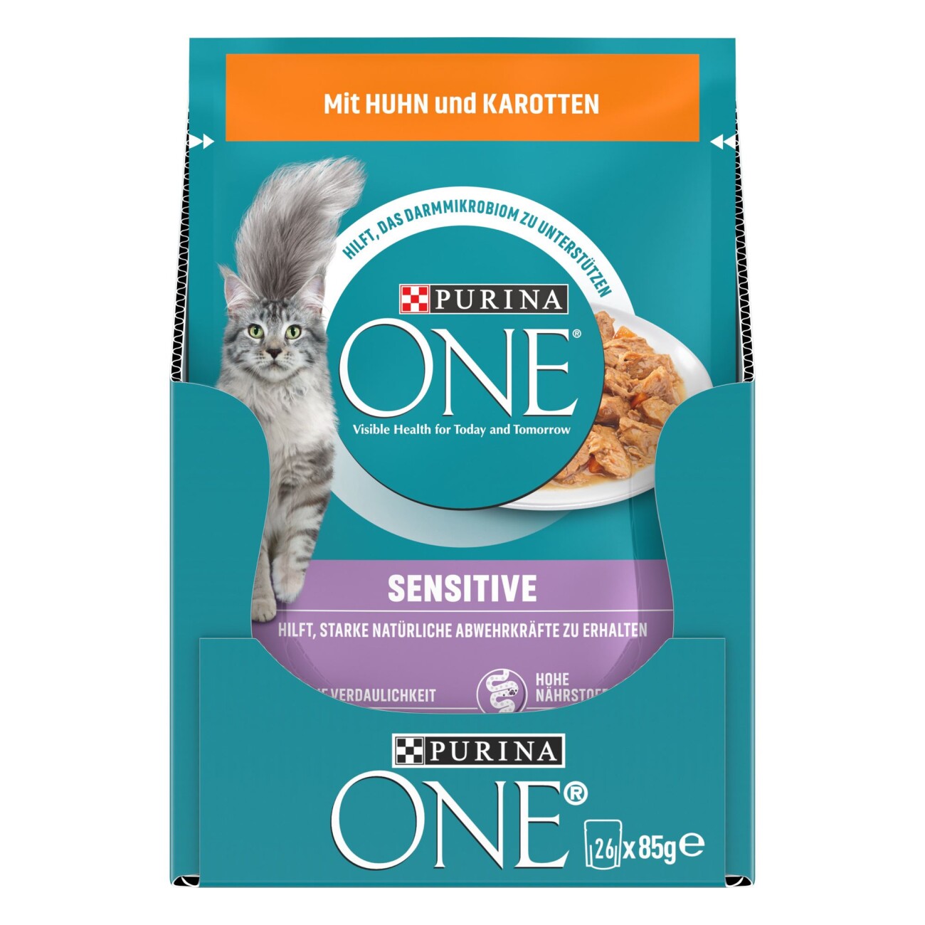 Purina ONE Sensitive mit Huhn & Karotten 26x85g