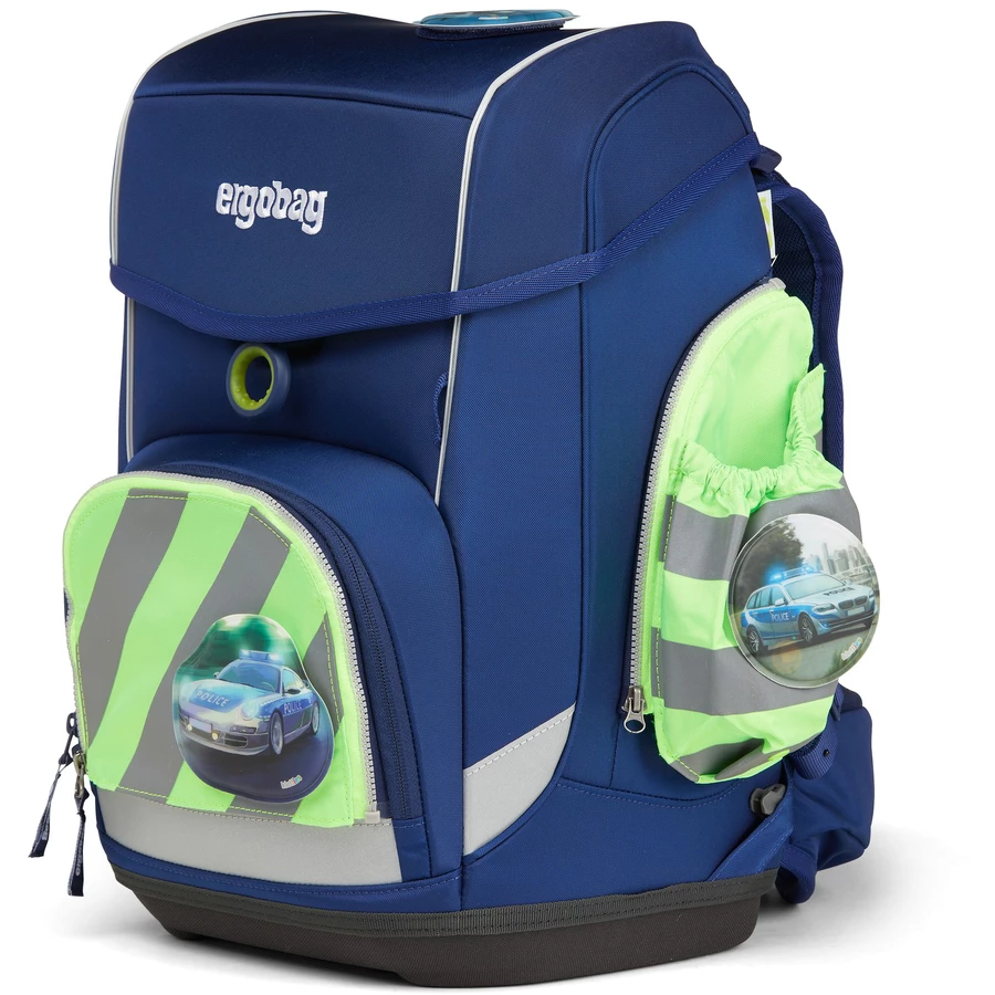 Ergobag Zubehör PackCuboCubo Light - Seitentaschen Zip-Set mit Reflektorstreifen grün