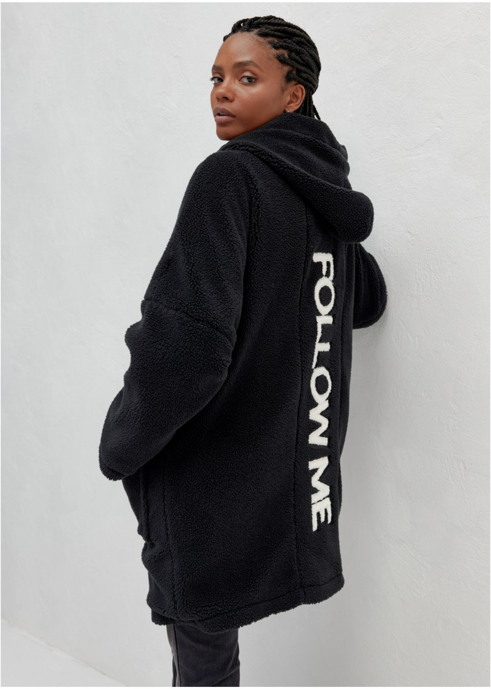 Veste oversize en polaire peluche