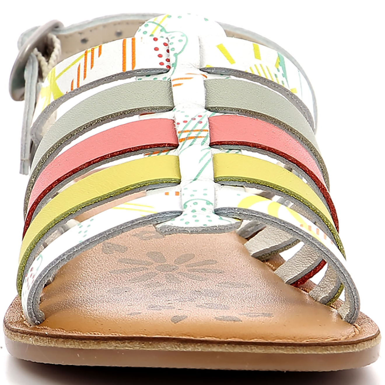 Kickers Sandales en Cuir Dixon blanc/sunshine