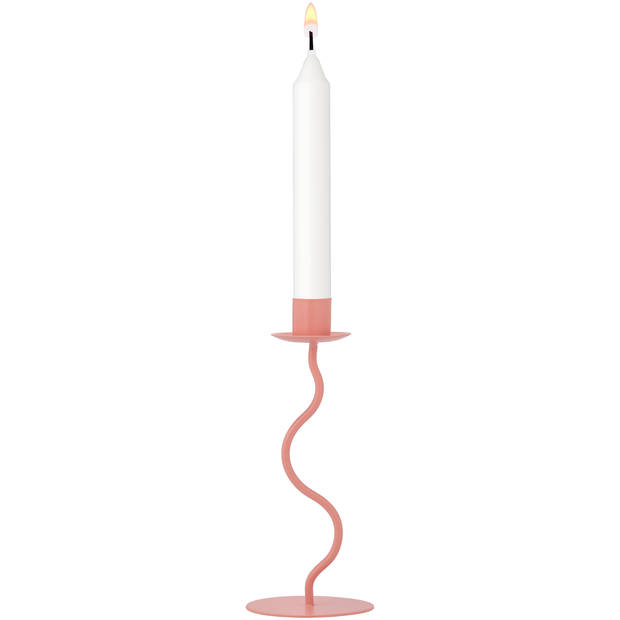 Blokker Kandelaar Swirl Dolce Vita - 20 cm - Roze
