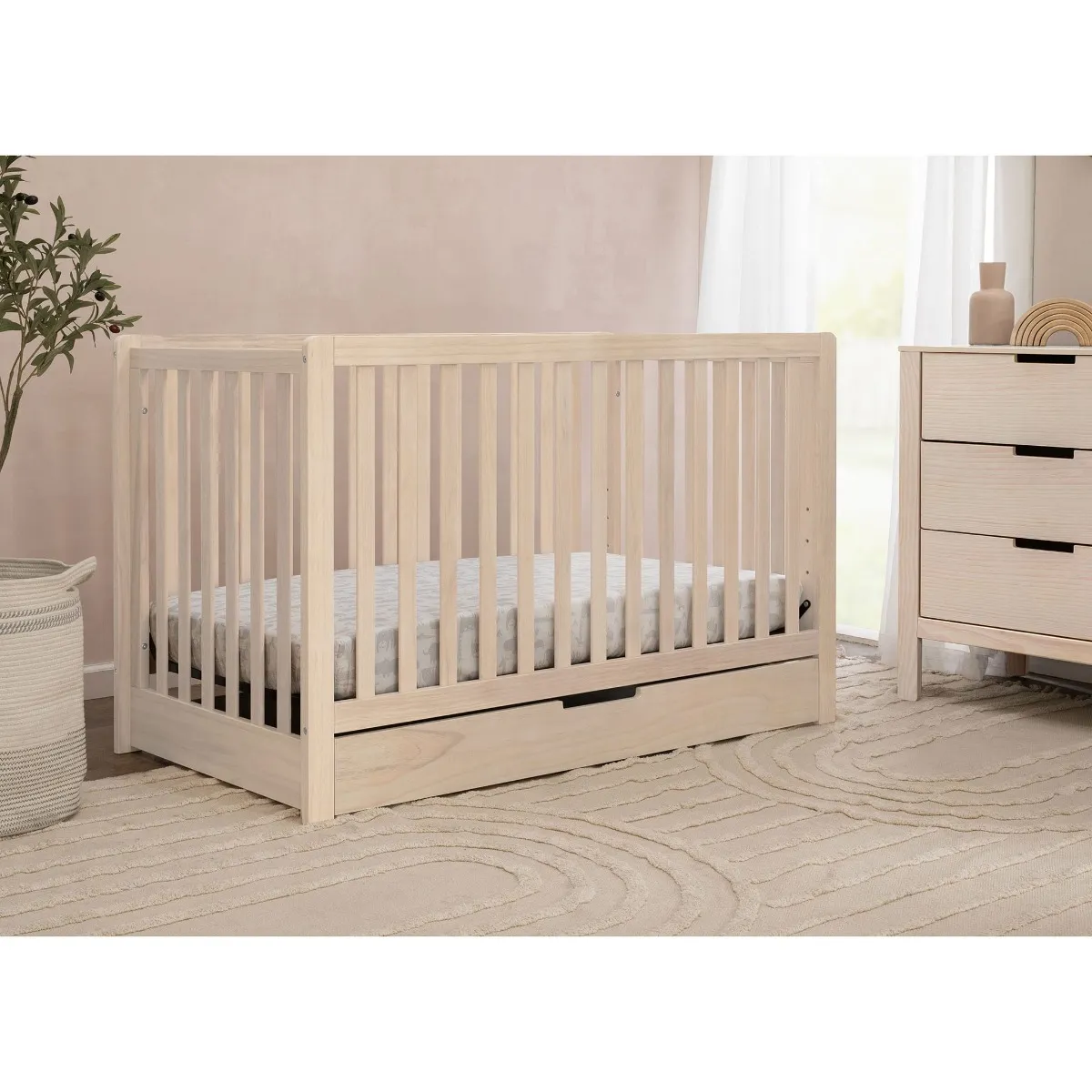DaVinci Couchette Convertible 4-en-1 Colby avec Tiroir Gigogne - Naturel Lavé