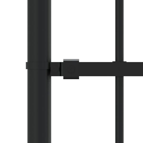 vidaXL Hagegjerde med spydtopp svart 140 cm pulverlakkert stål