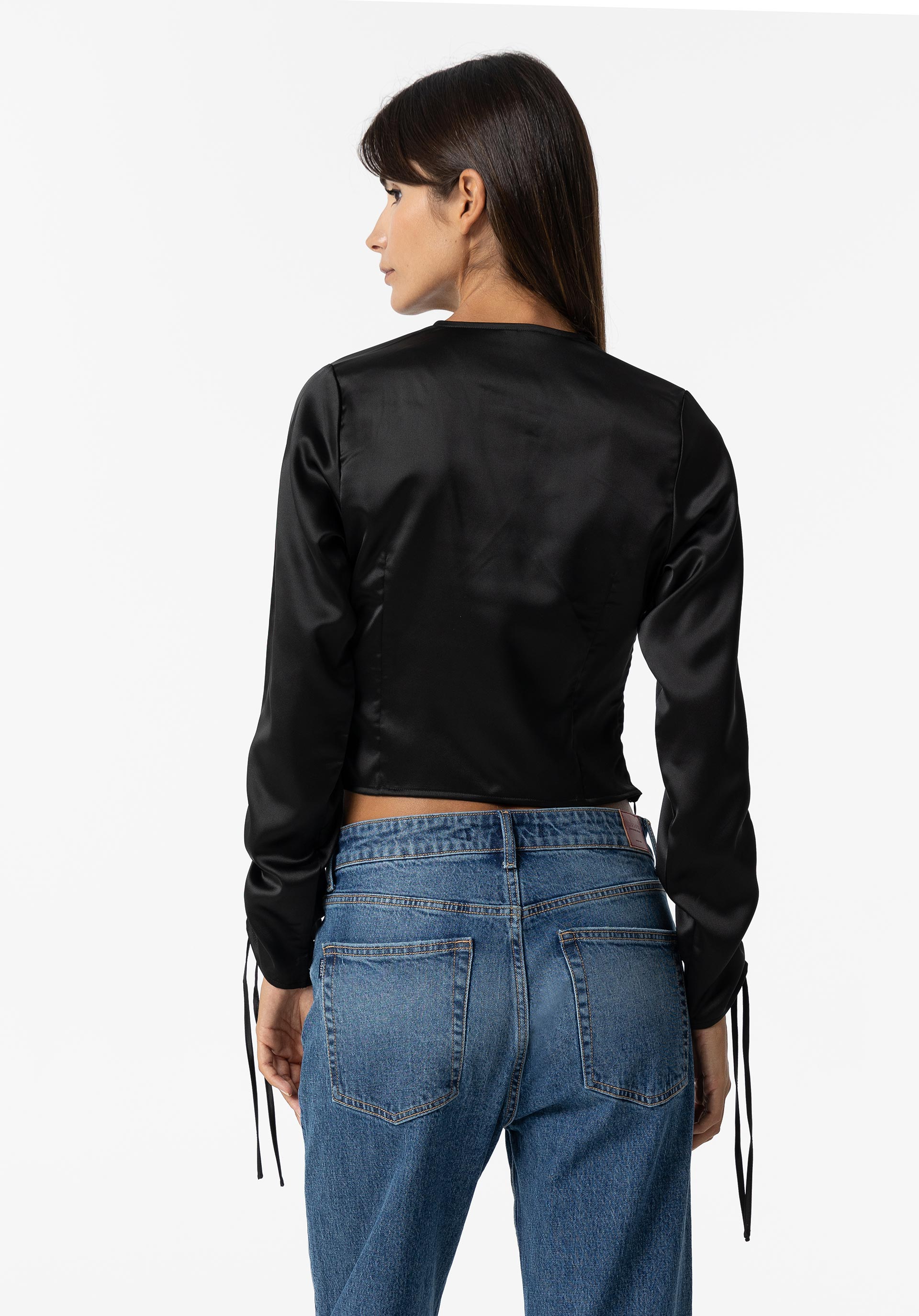Blusa Cruzada Acetinada