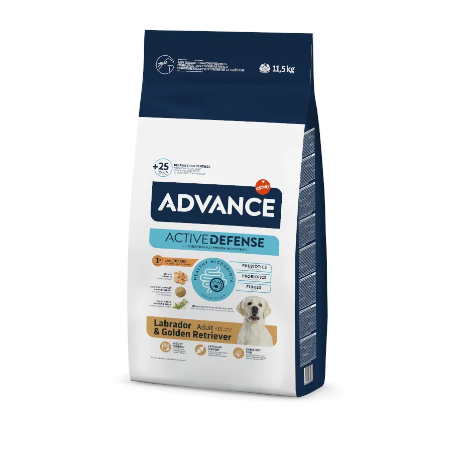 Ração Advance Adult para Labradores e Golden Retrievers Active Defense com Frango e Arroz