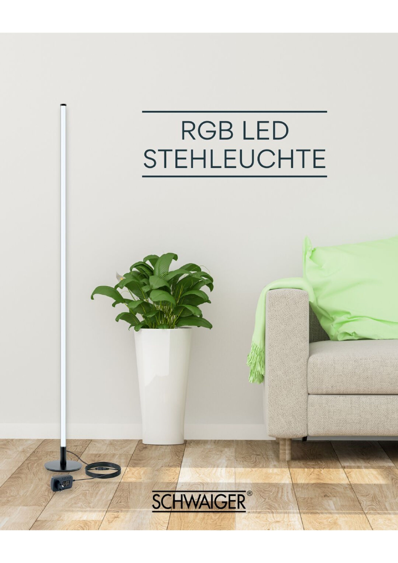 Schwaiger STL358 dimbare LED vloerlamp met kleurverandering