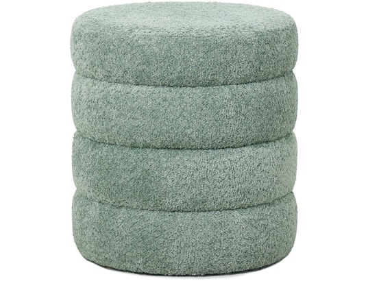 CONCEPT1 - Fauteuil Fauteuil Kami et pouf Fino vert d'eau