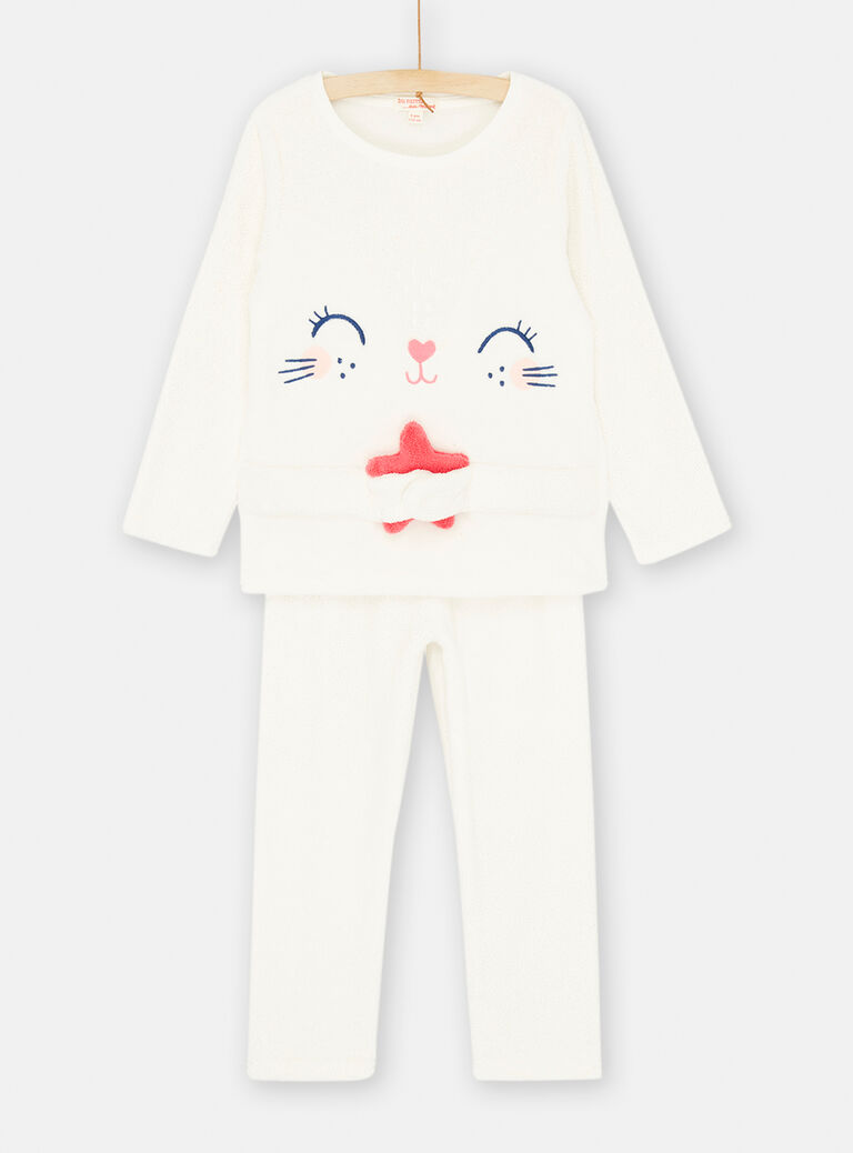 Ensemble pyjama écru à imprimé à pois