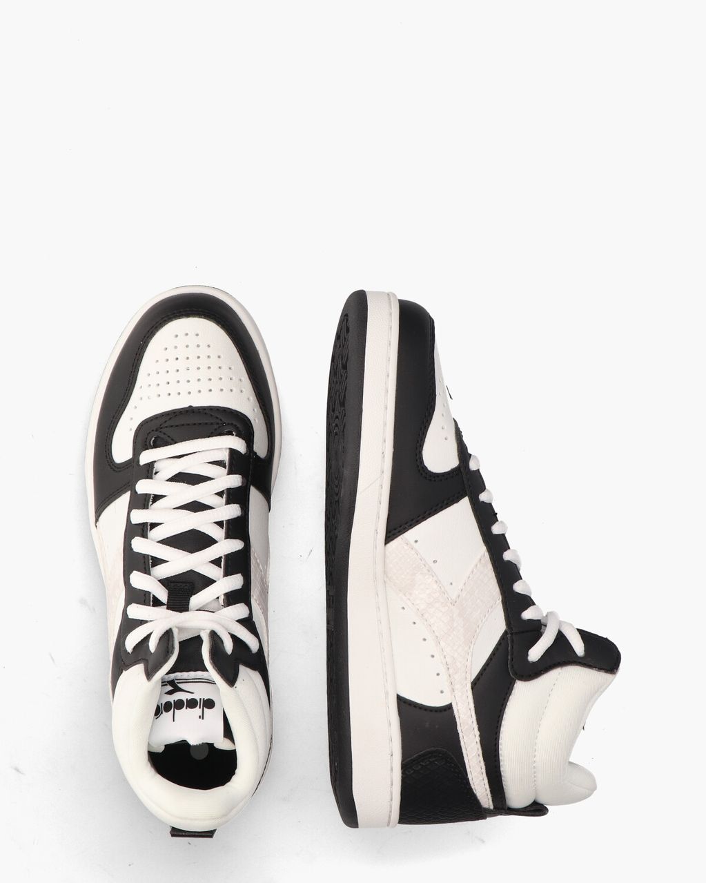 Diadora Sport Magic Basket Demi Reptile Wit/Zwart Damessneakers