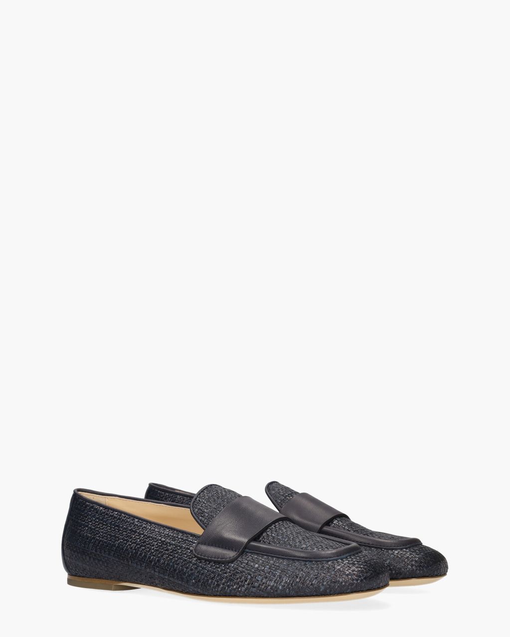 AGL Sheryl Raffia Donkerblauw Damesloafers