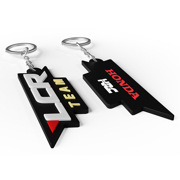 Ixon - Porte-clés caoutchouc LCR 22 Noir / Blanc / Rouge