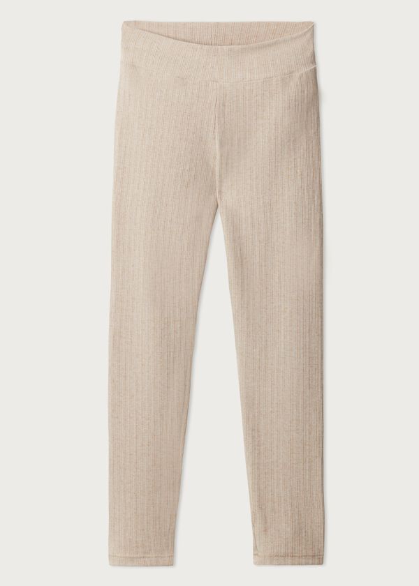 Leggings caneladas com cashmere