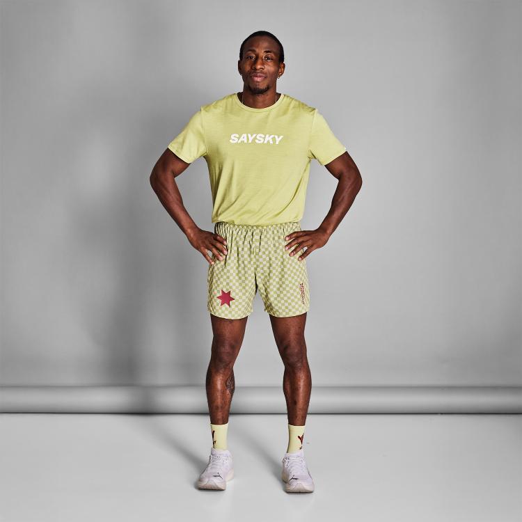 Saysky Checker Pace Shorts 5'' Green