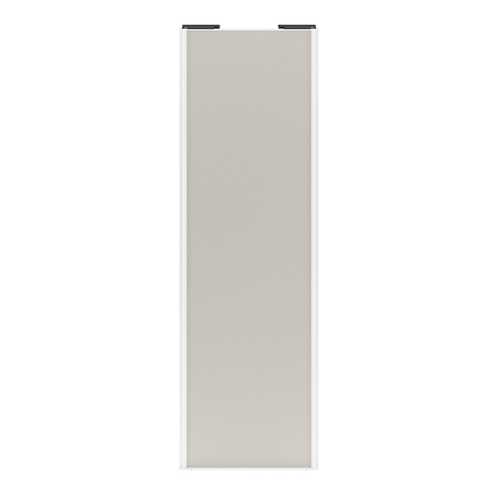 Porte de placard coulissante gris clair mat profil blanc GoodHome Arius H. 248,5 x L. 77.2 cm + amortisseurs