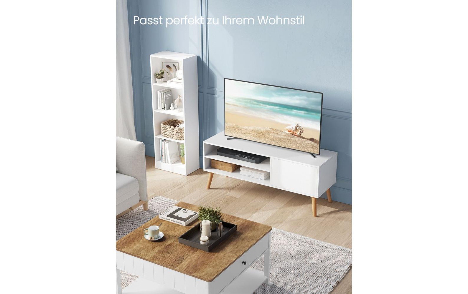 TV-Möbel Skandinavisch 110 x 40 cm, Weiss<br>Fernsehertisch