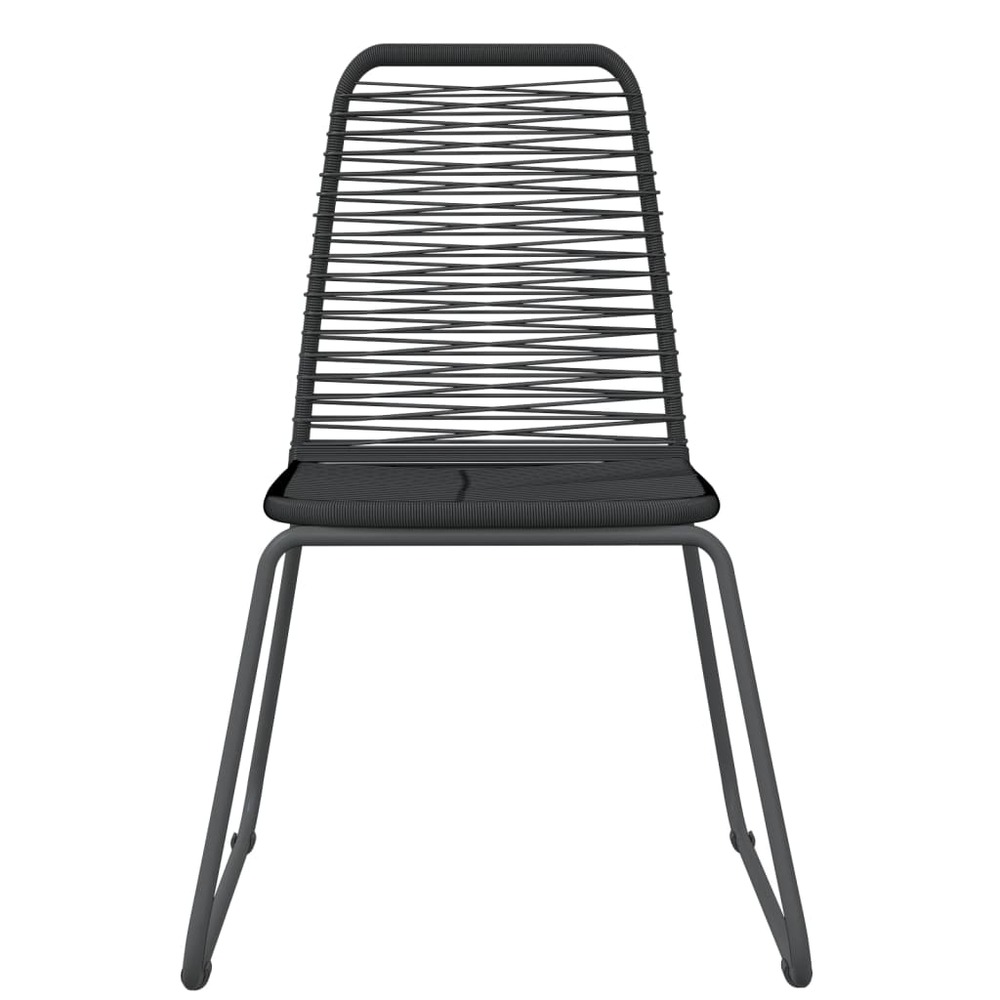 Ensemble de salle à manger de jardin meuble extérieur 5 pièces noir