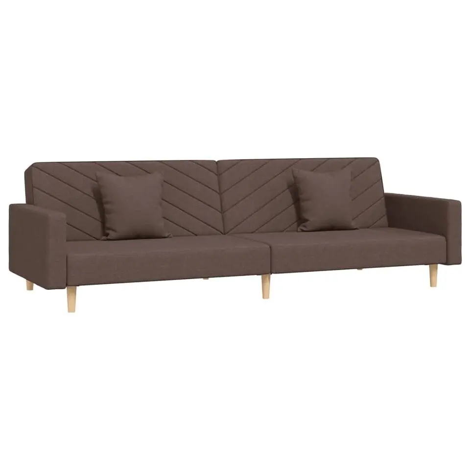 vidaXL - Slaapbank 2-zits - Taupe - Stof - Met kussens