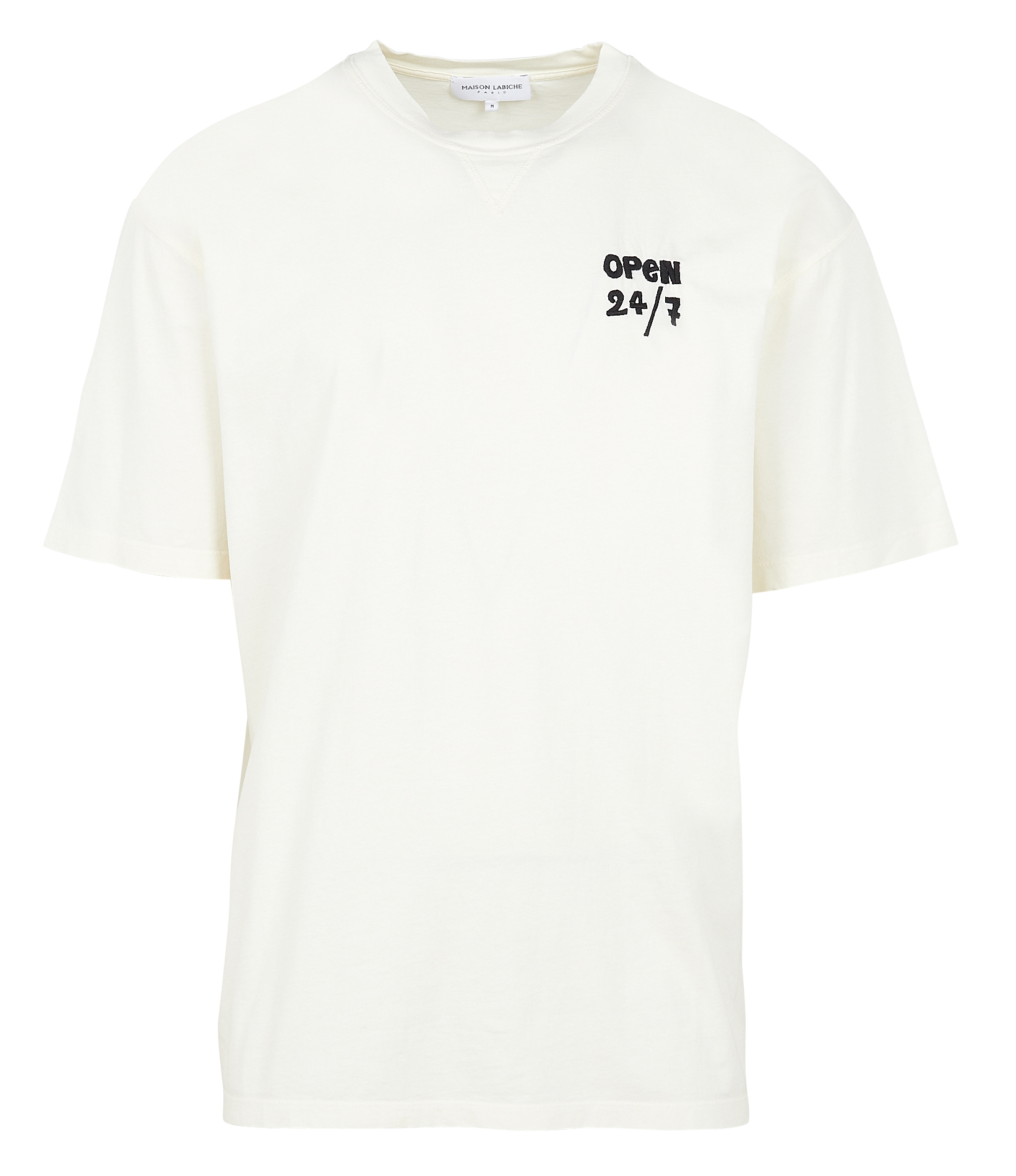 DURAS CATSKILLS MOTEL - Tee-shirt col rond regular-fit brodé en coton bio| Blanc