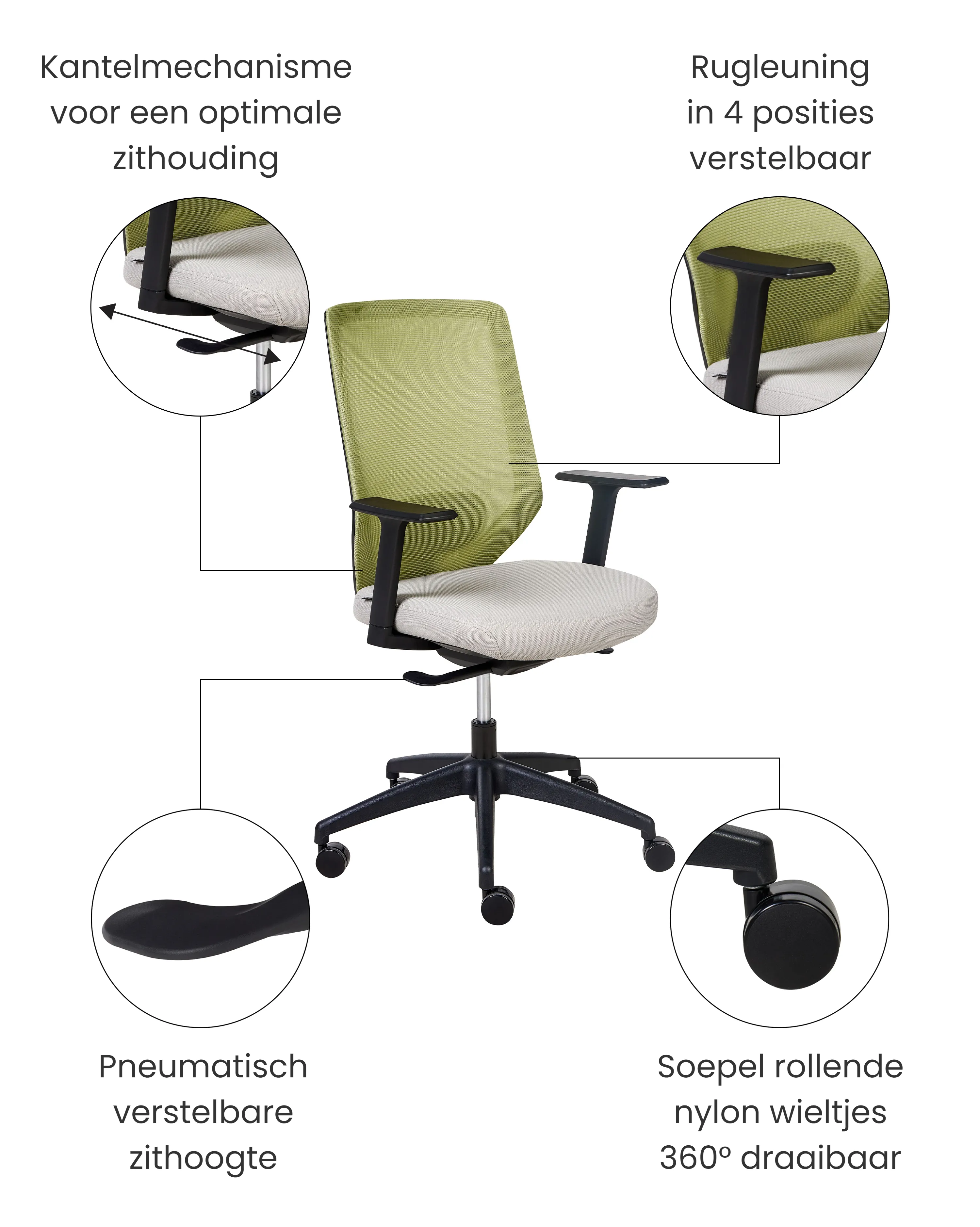 Bureaustoel VIRTUOSO Lichtgroen