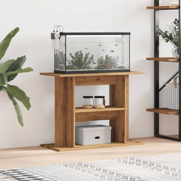 vidaXL Akvariumstativ artisan eik 80x35x60 cm konstruert tre