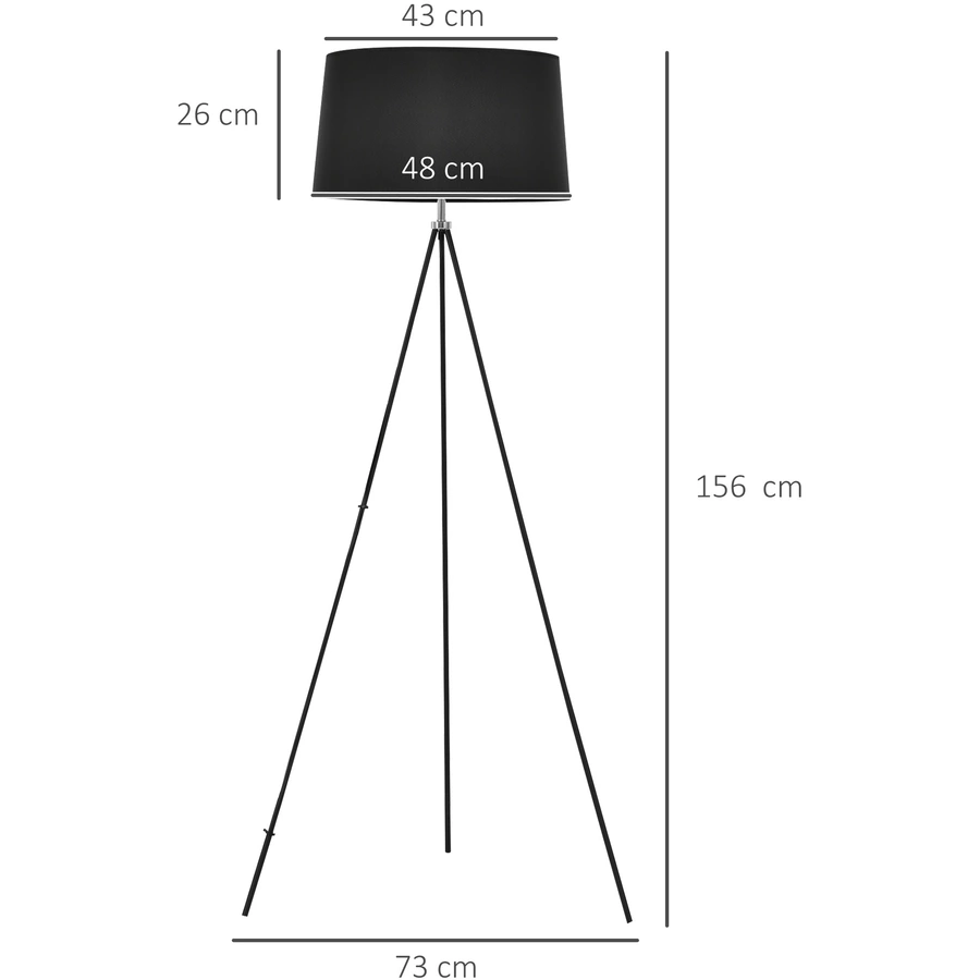 HOMCOM Tripod-Stehlampe schwarz