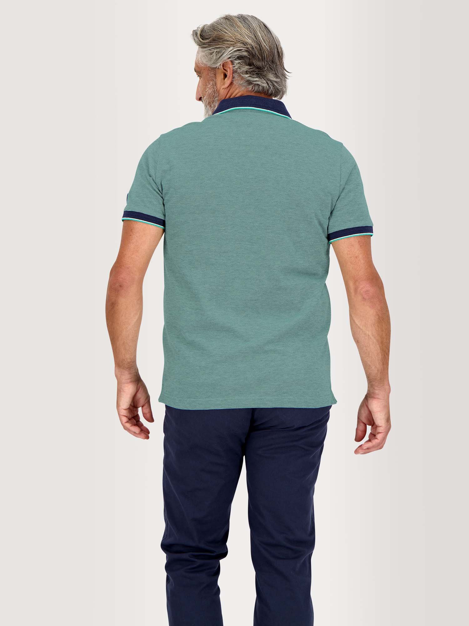 Polo Homme Manches Courtes Coton Piqué Bleu