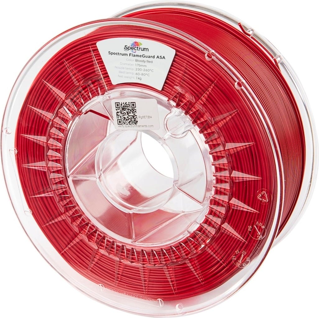 Spectrum  FlameGuard ASA 275 Blood Red, 1,75 mm / 1000 g    Selbstverlöschendes ASA Filament in Blood Red