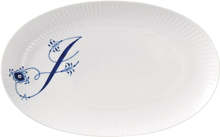 Royal Copenhagen Alfabet Asiet, J, 23,5 cm Hvid