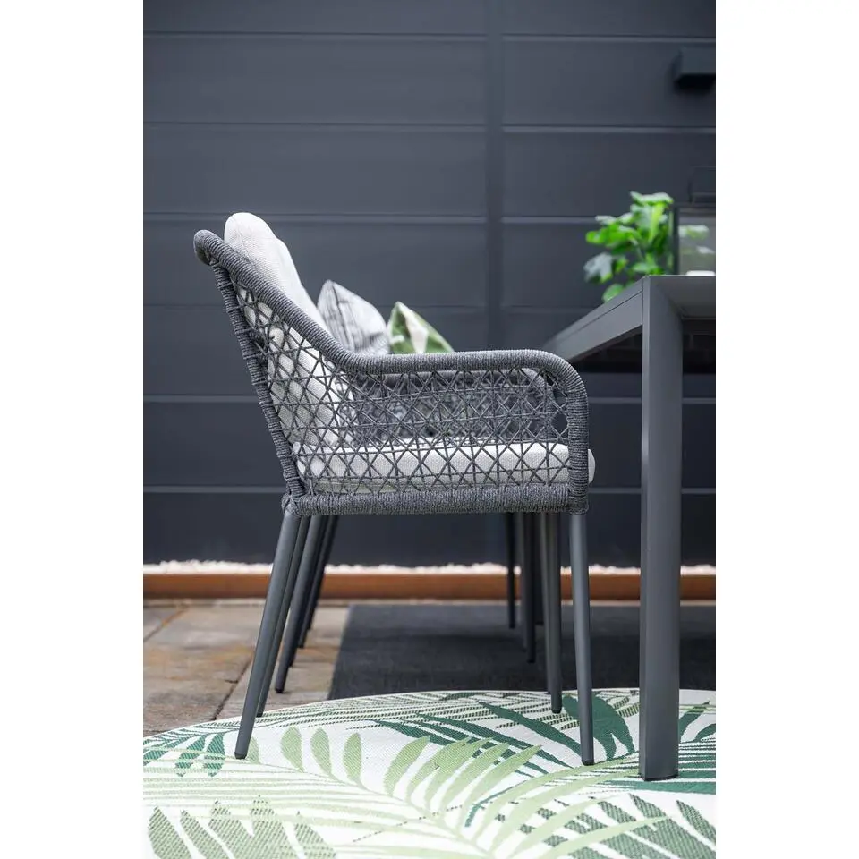 Toledo dining fauteuil - carbon black - dark grey - valley sand