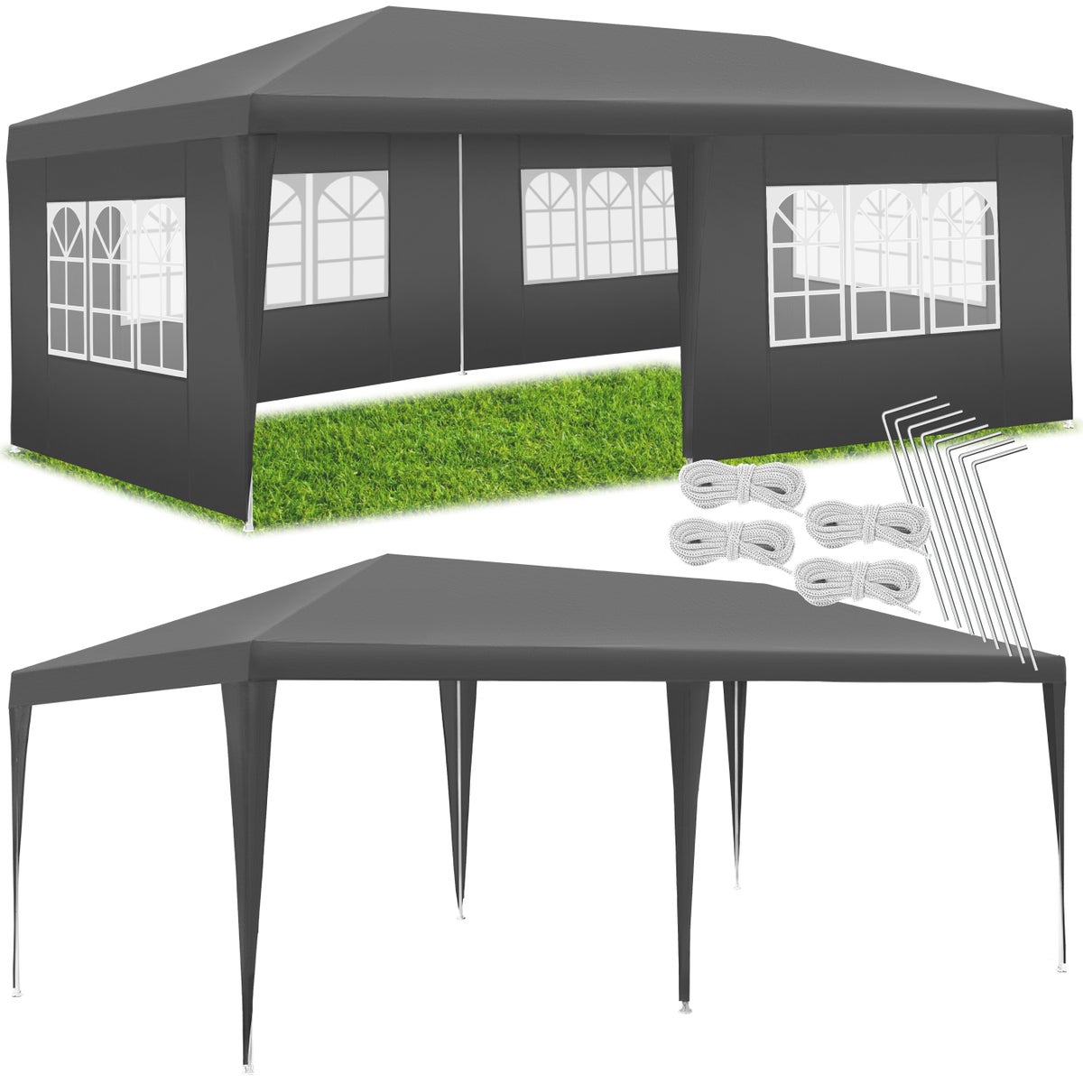 tectake Vivara paviljoen 6 x 3 m inclusief scheerlijnen en haringen