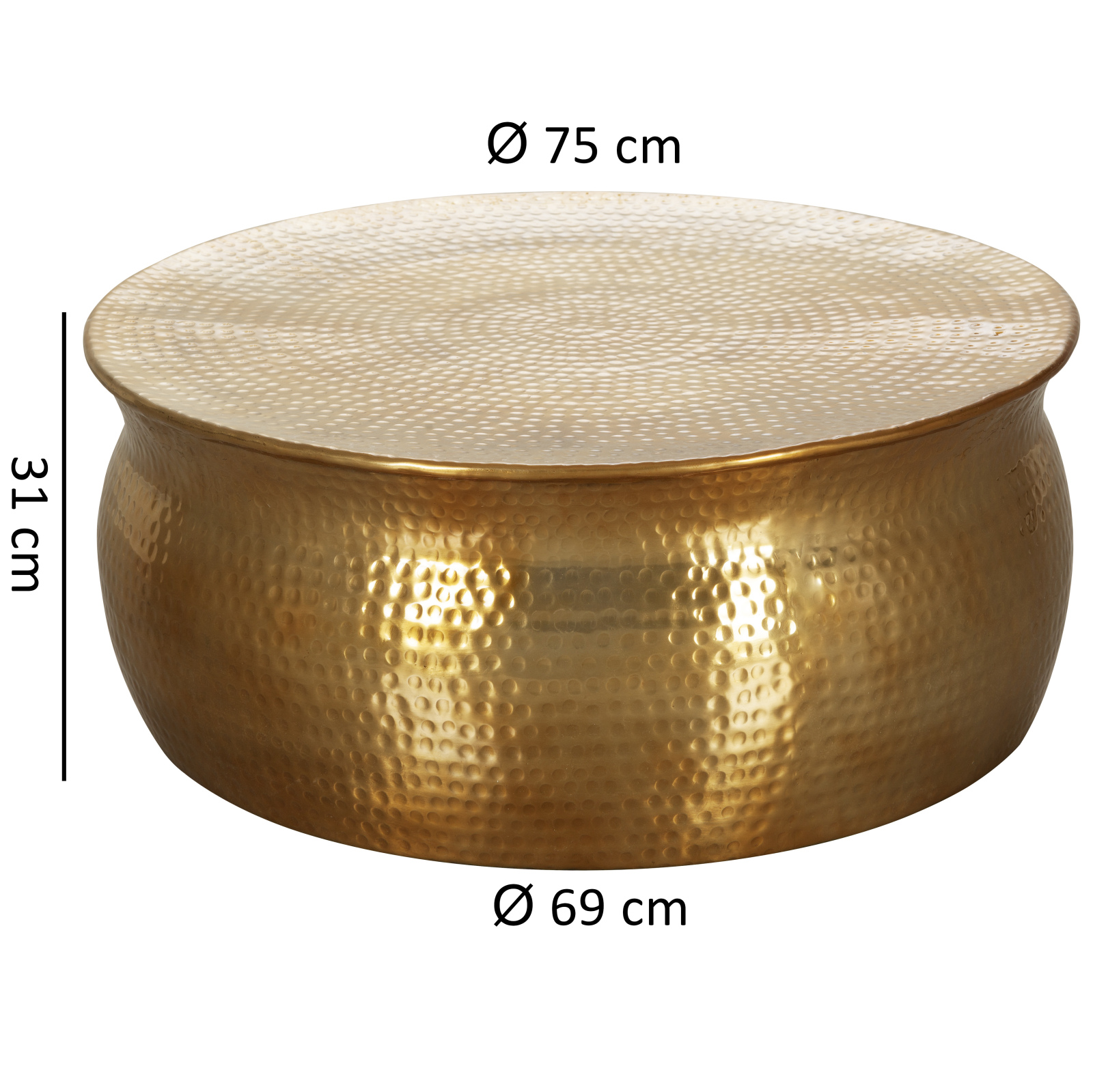 Loungetisch - gold - Aluminium