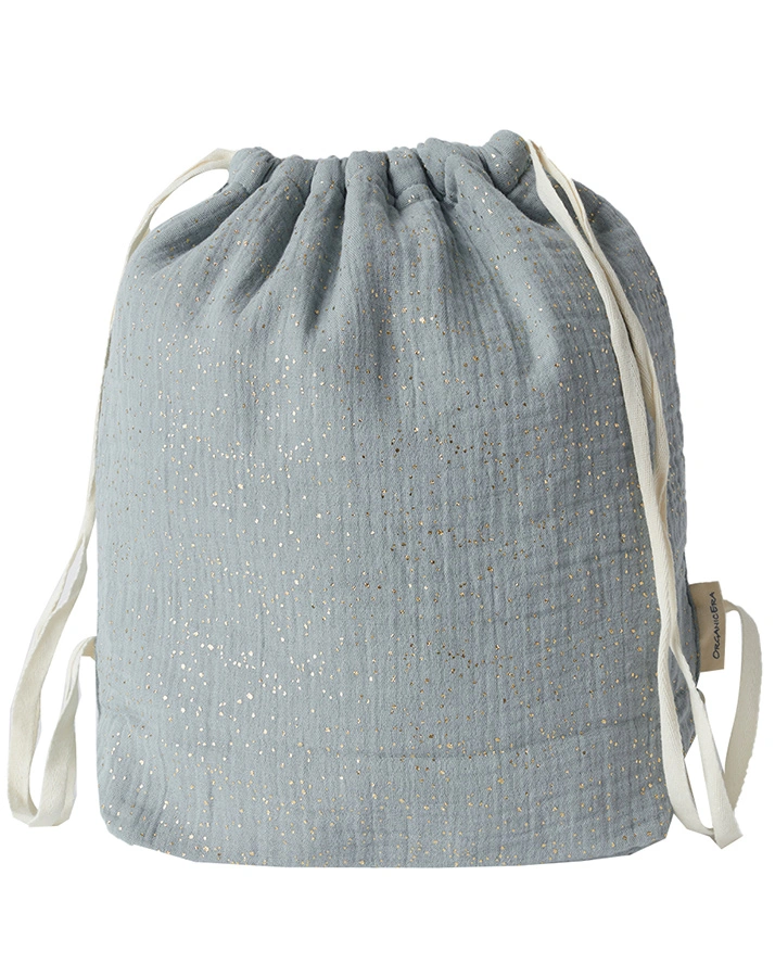 Musslin-Beutel GLITTER in aqua