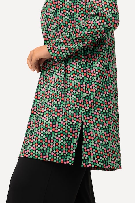 Jerseyjacke, Punkte, A-Linie, V-Ausschnitt