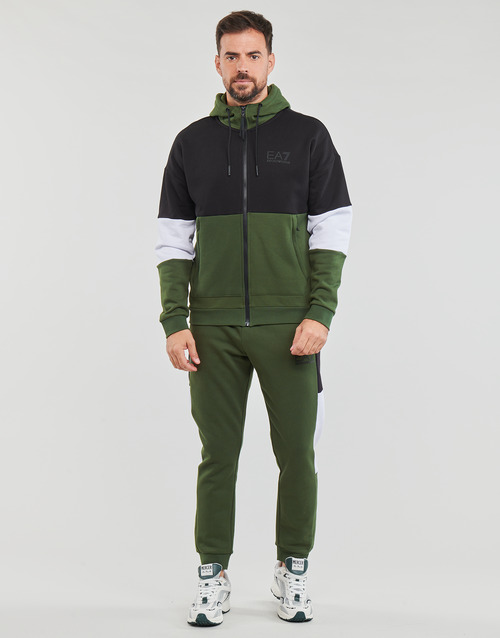 Emporio Armani EA7 - ATHLETIC COLORBLOCK TRACKSUIT - Noir / Kaki / Blanc