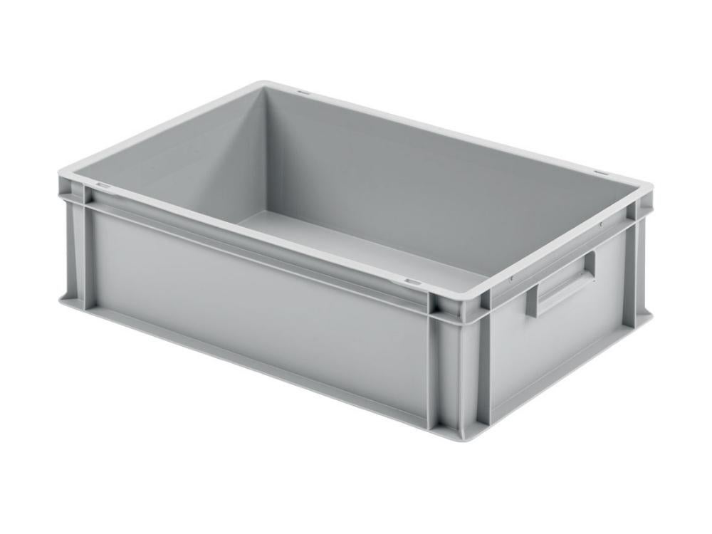 PROREGAL Eurocontainer met gesloten handgreep HxBxD 17,5 x 40 x 60 cm 30 liter Grijs Eurobox Transportbox Transportcontainer Stapelbak