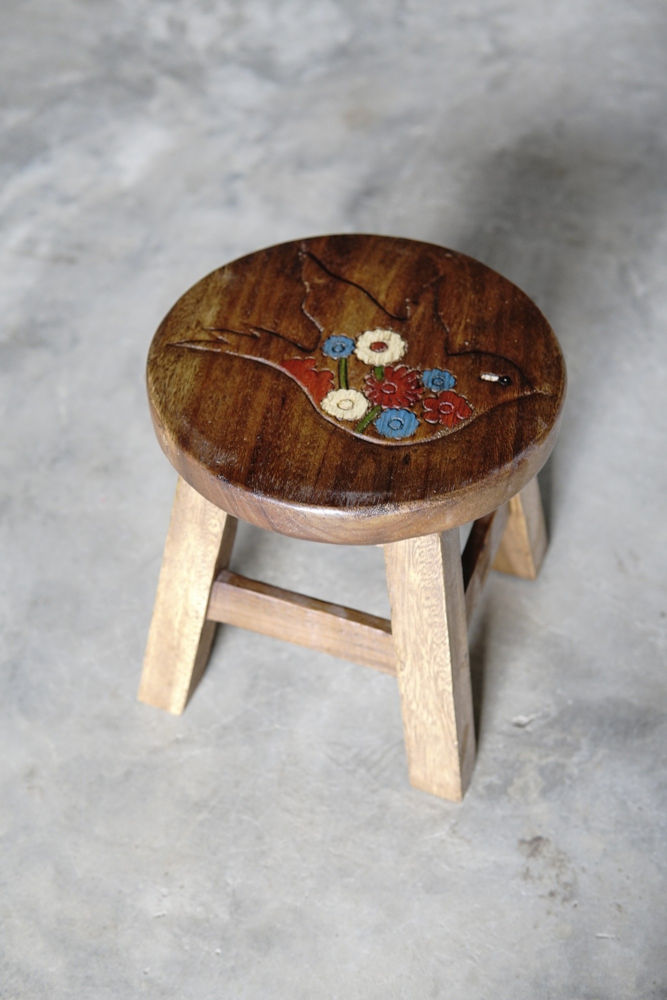 Hocker 'Paloma', natur, multicolor, H 25 cm, Ø 25 cm von fischer's lagerhaus