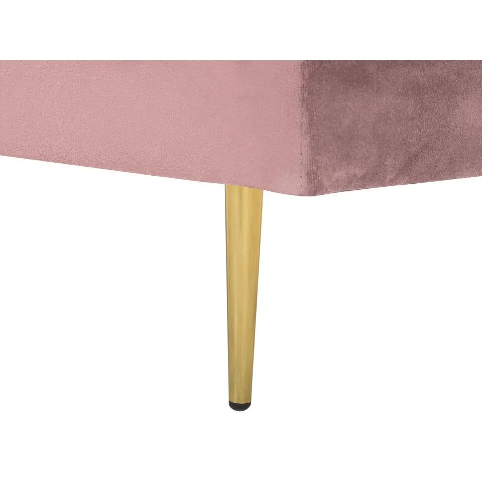 MIRAMAS - Chaise longue - Roze - Rechterzijde - Fluweel