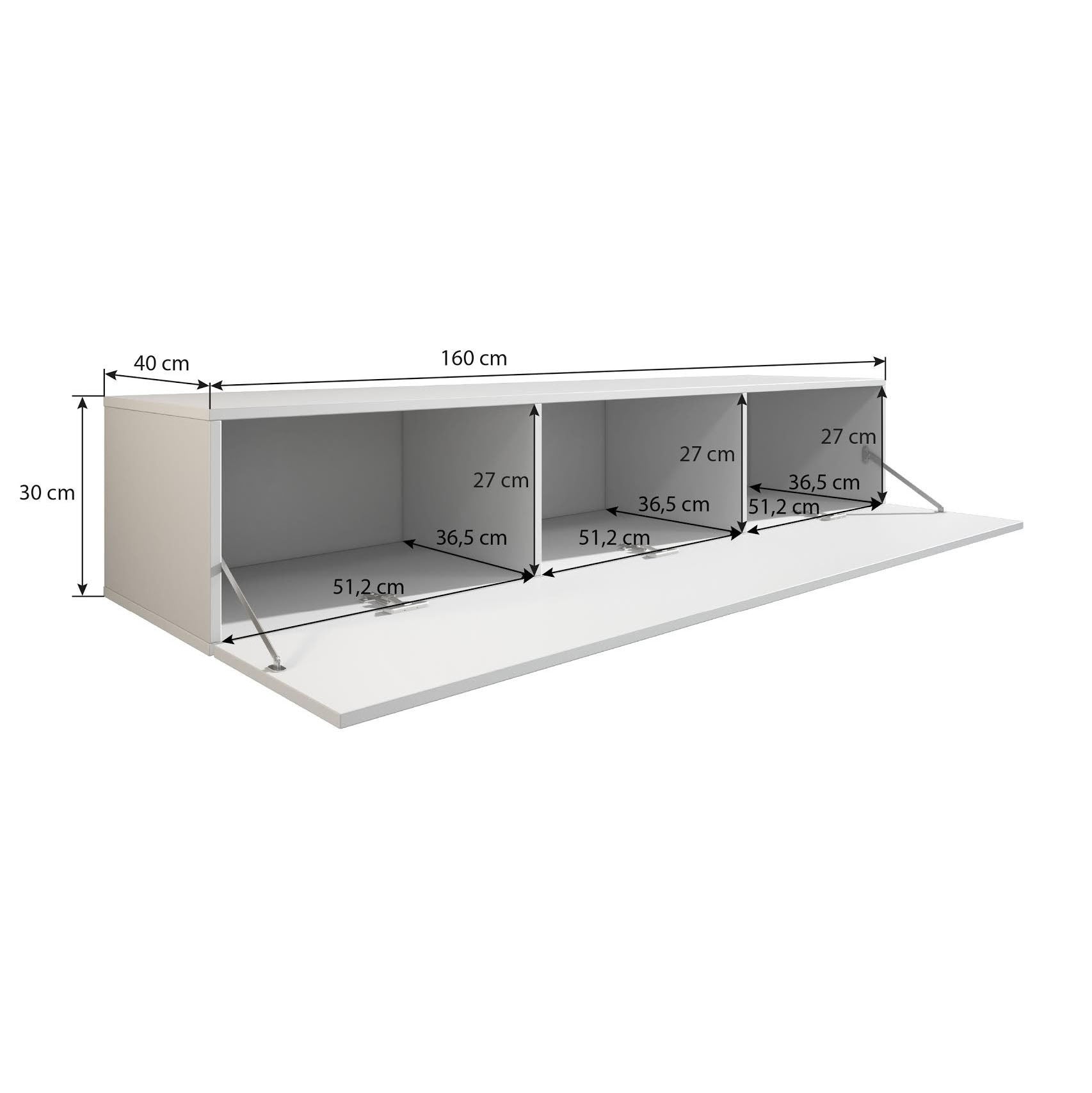 Meubella - TV-Meubel Flame - Mat Zwart - 160 cm