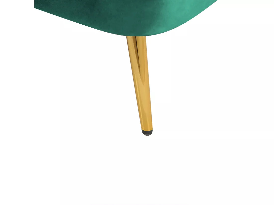 Chaise longue côté droit en velours vert émeraude ALLIER