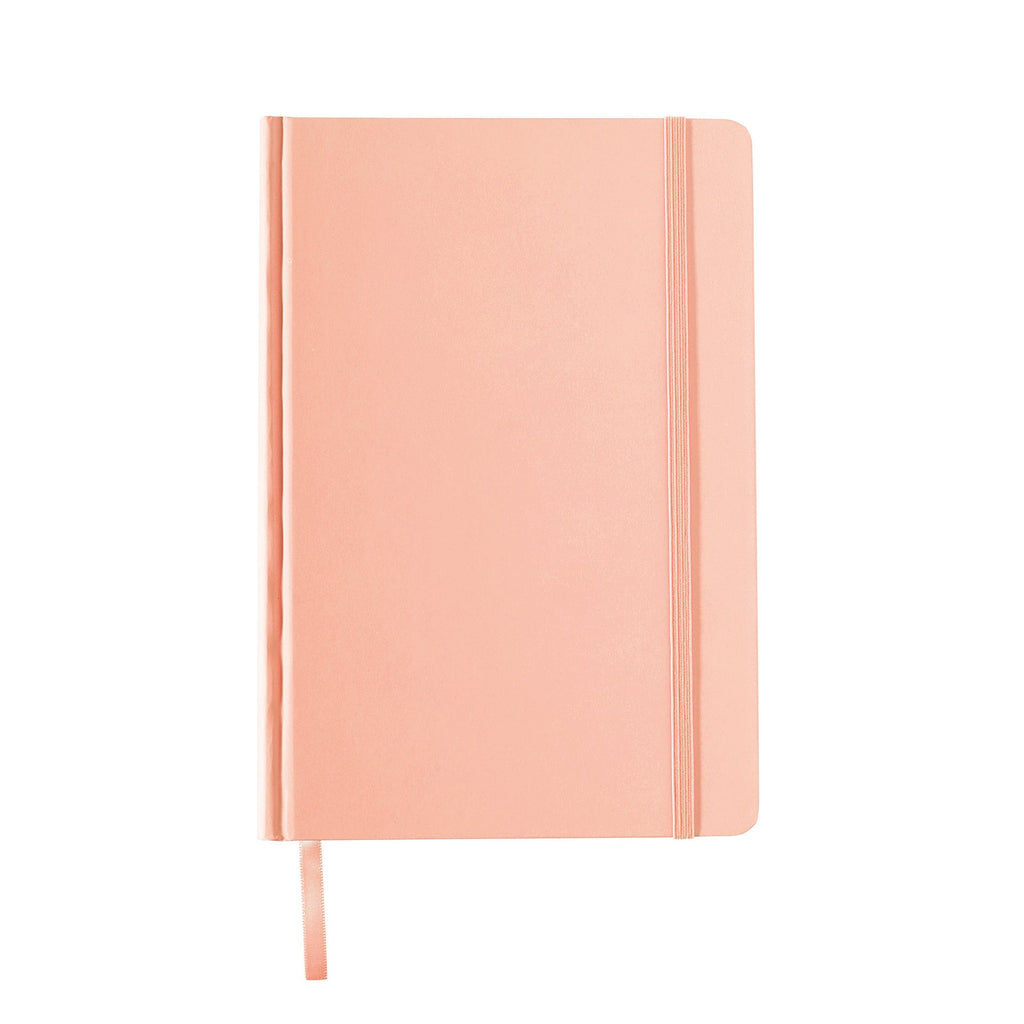 Caderno Agrafado A5 Capa Dura Com Elástico Pautado Pastel