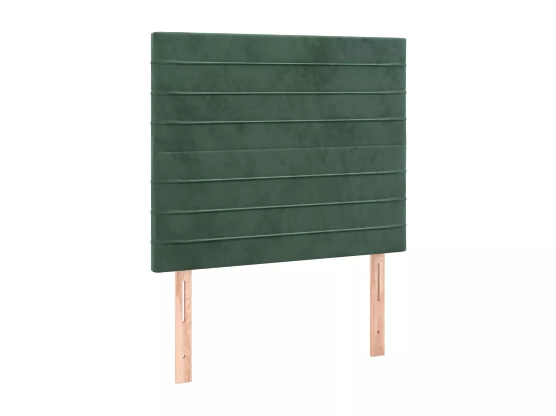 Sommier tapissier matelas et LED Vert foncé 120x200 cm Velours