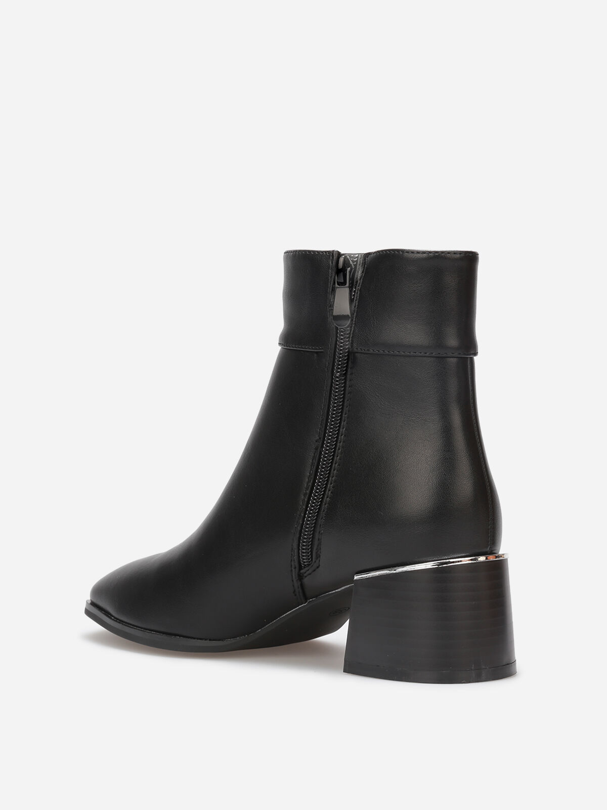 Bottines à bout carré et mors à strass- Noir