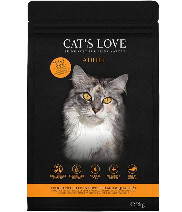 CAT'S LOVE Trockenfutter für Katzen Adult, 2