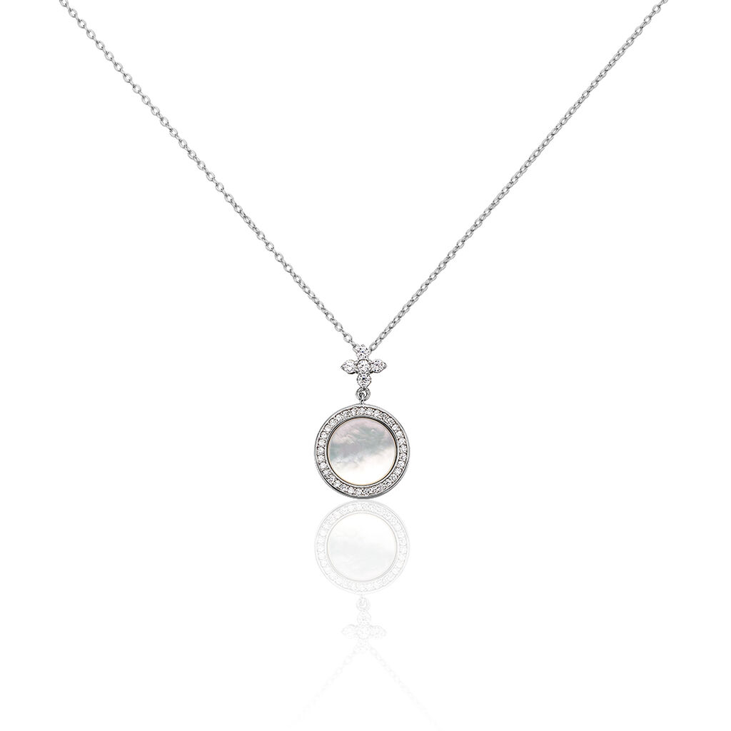 Collier Hacena Argent Blanc Oxyde De Zirconium