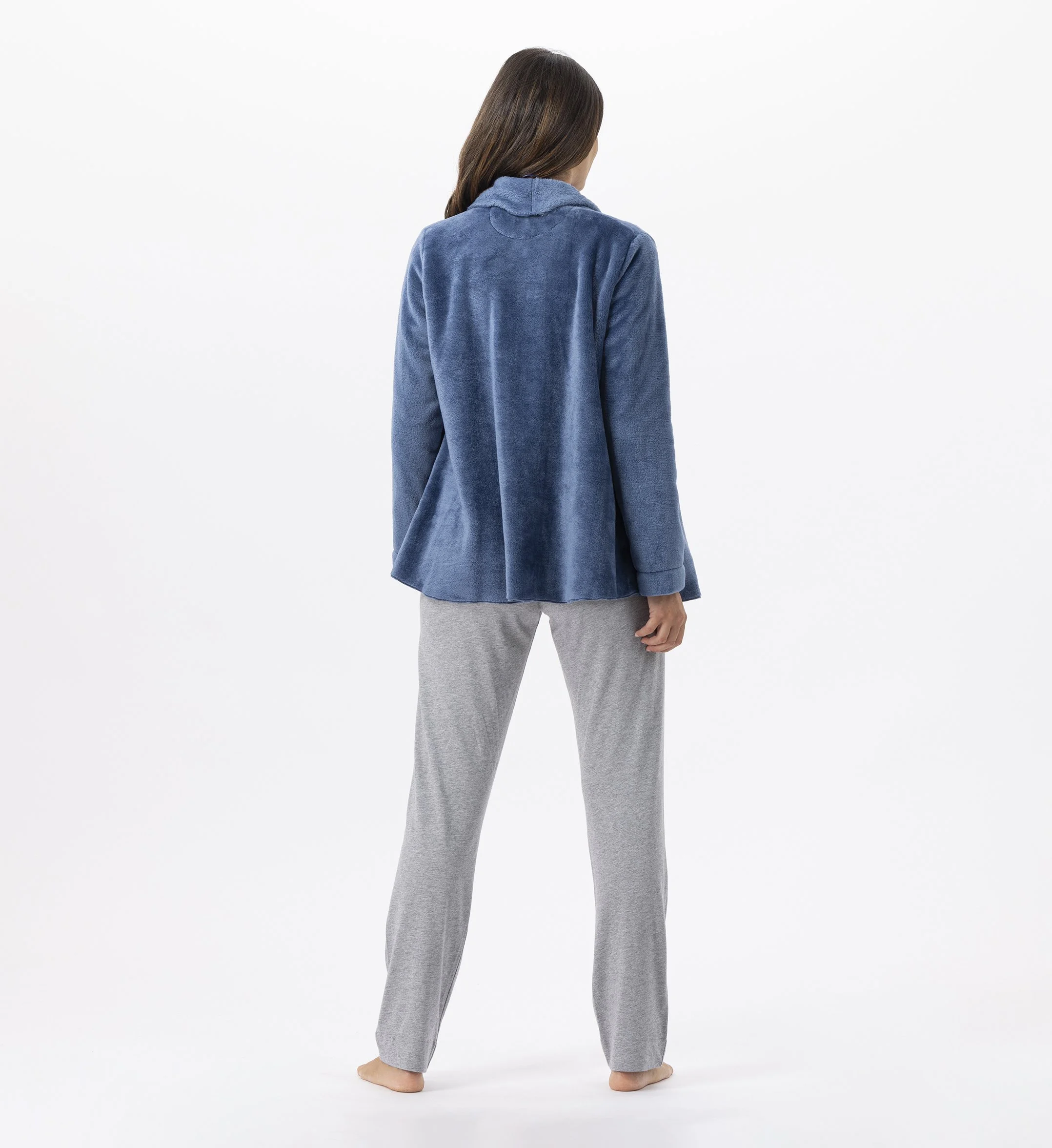 ESSENTIEL 873 - Veste en peluche flanelle | Bleu