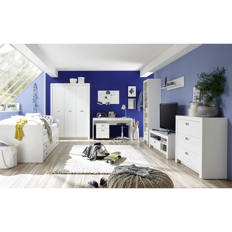Kajuitbed Arkea 120x200 met 3 lades - wit