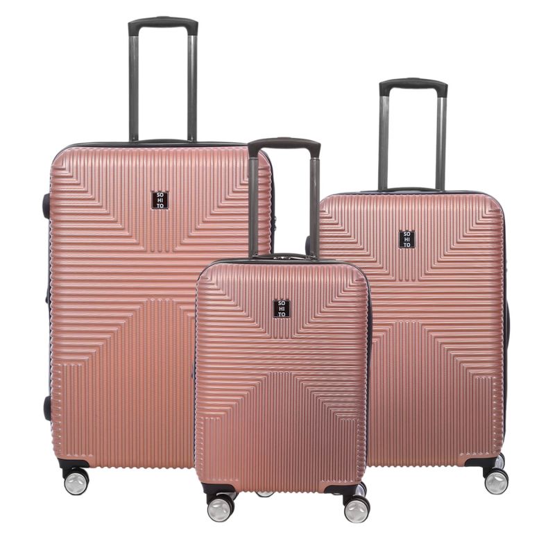 Lot de 3 valises rigides Takai Extensibles 55, 67 et 77 cm Rose gold