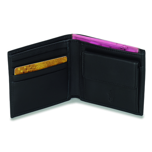 Polo Ralph Lauren - GLD FL BFC-WALLET-SMOOTH LEATHER Negro
