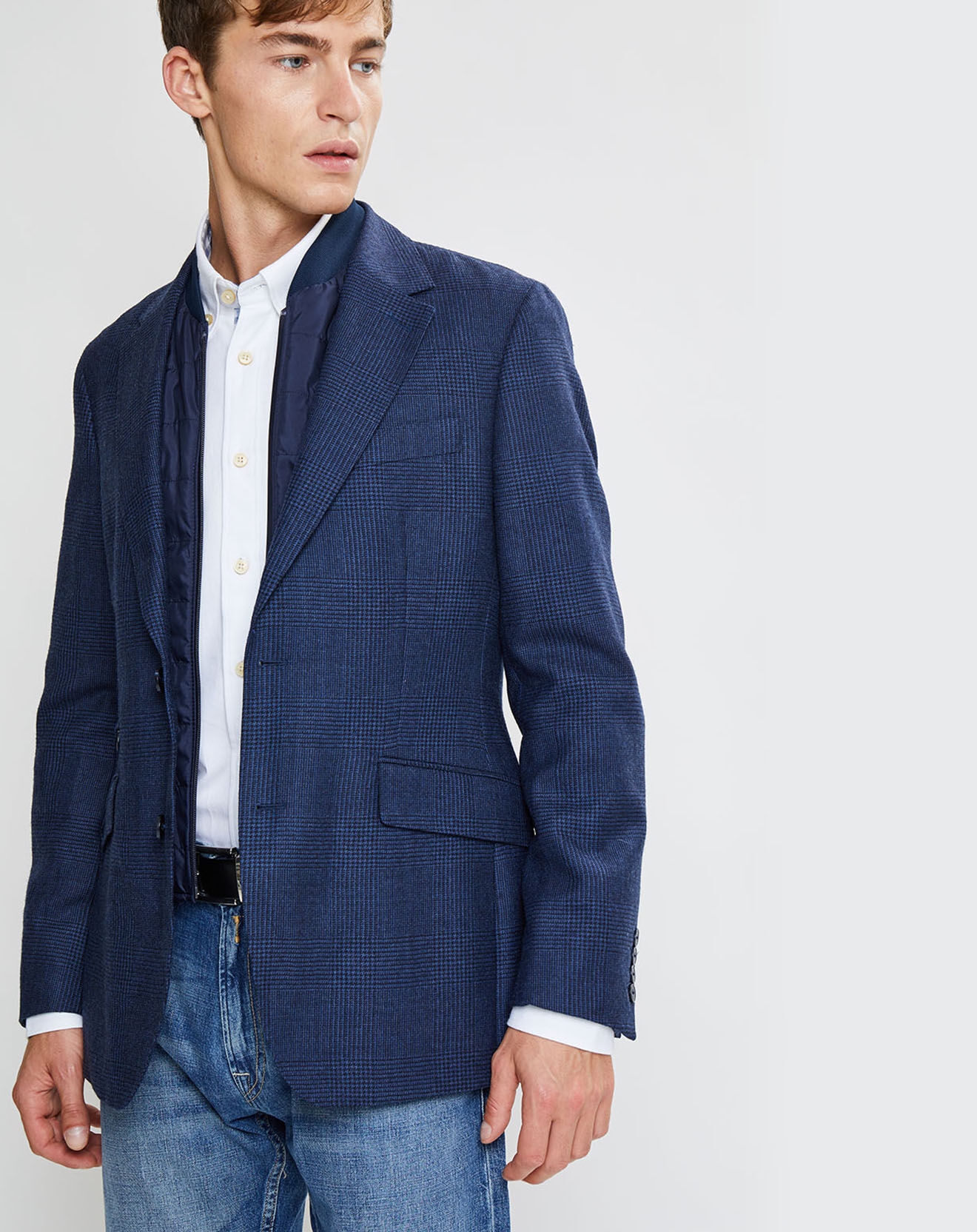 Hackett London Blazer en Laine doublure amovible bleu foncé