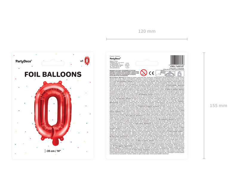 Folie Ballon Letter O Rood Leegd 35cm